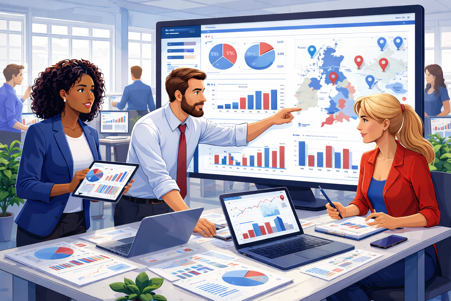 Campaign data dashboard visual for UK political operations delivery
